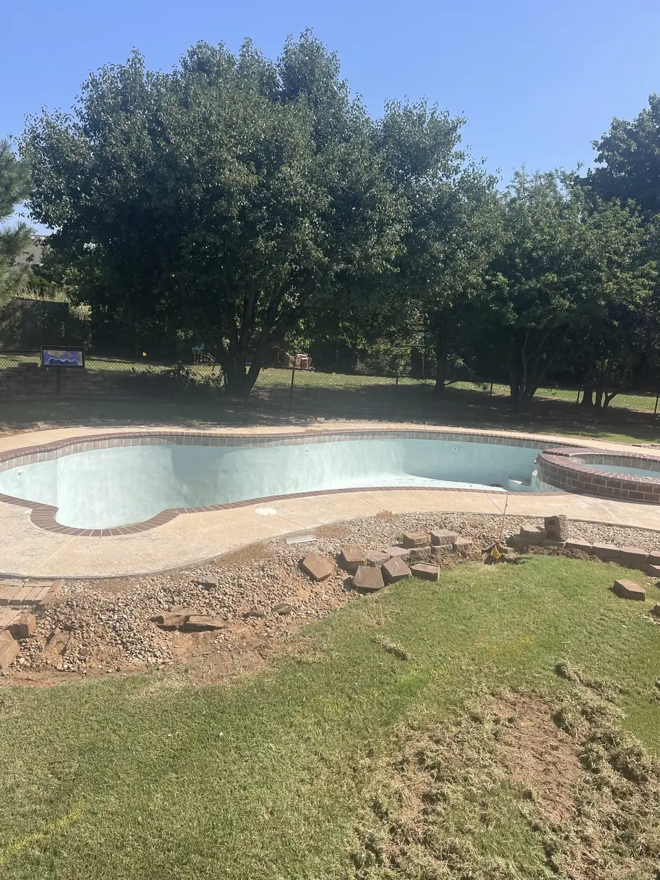Swimming pool before removal